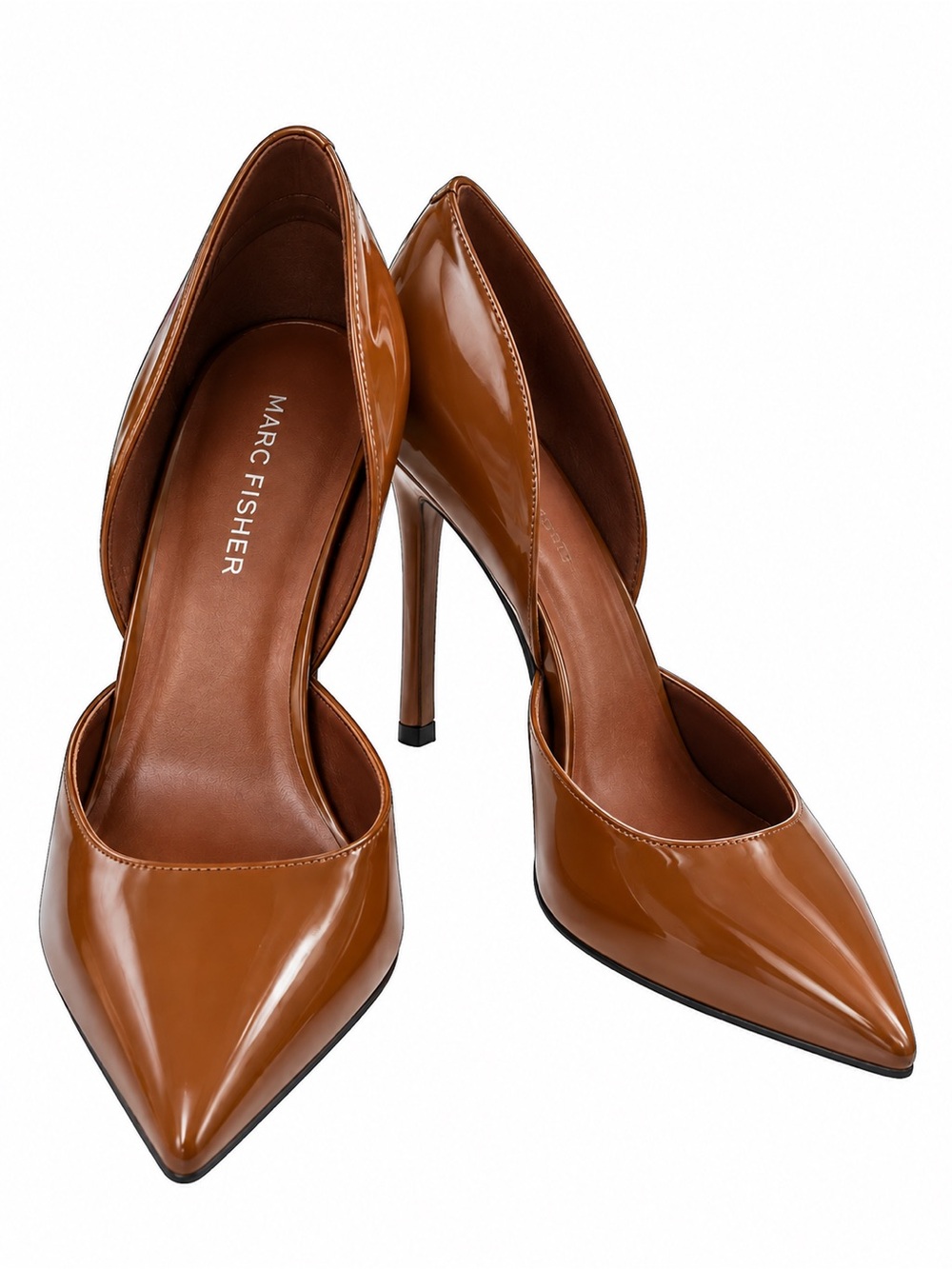 Marc Fisher Brown Patent Leather Pointed Toe D’Orsay Pumps Size 9